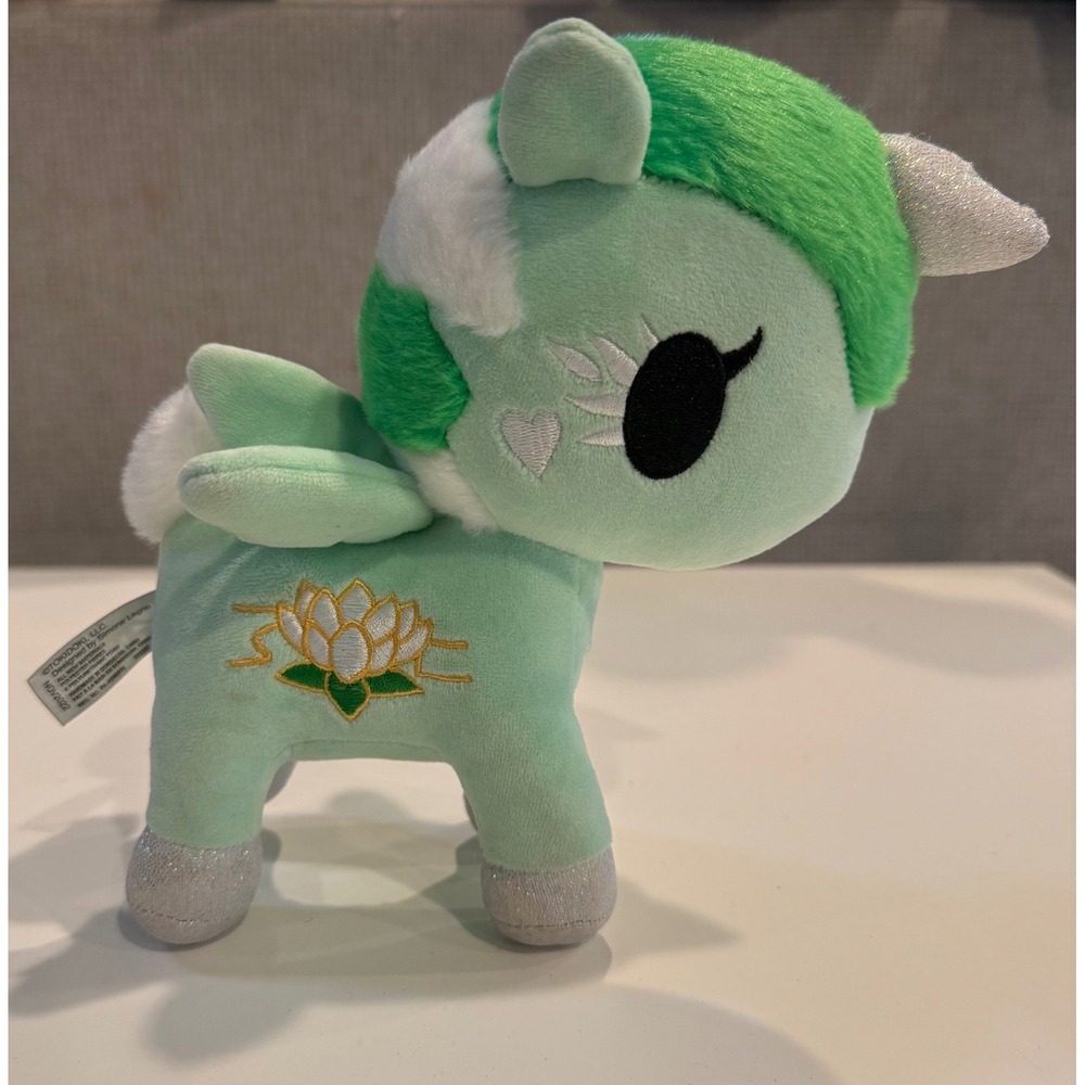 Tokidoki Unicorno Lotus Flower Plush‎ Mint Green Silver Glitter Horn 7 Inch Toy